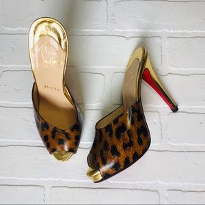 Christian Louboutin Animal Print Mules Size 38